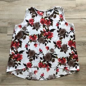 Mario Serrani Red and Brown Asymmetrical Tank Top